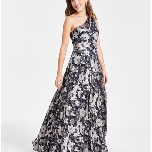 Betsey and Adam metallic one shoulder dress - size 12